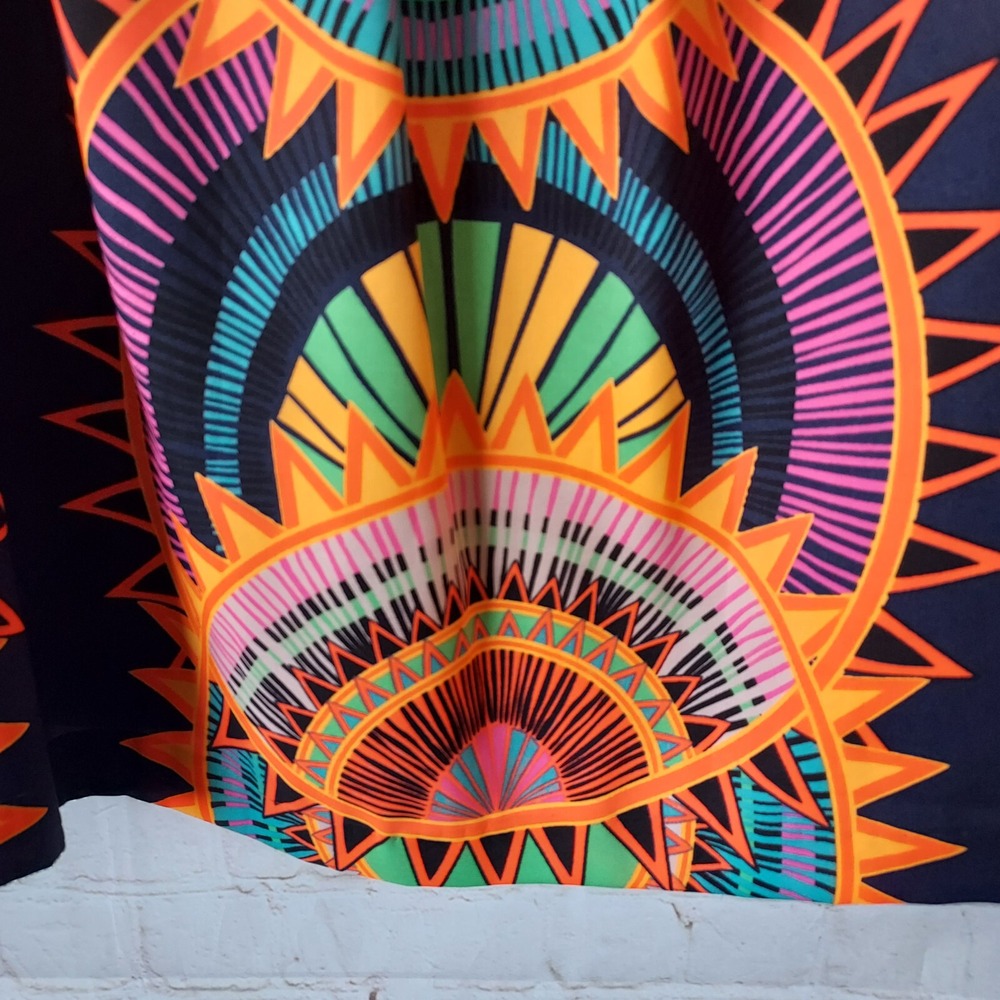Mara‎ Hoffman Mini Dress Womens XS Sleeveless Multicolor Neon Art To Wear 60's - Picture 5 of 9
